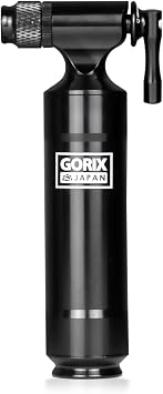 GORIX CO2 Inflator for Bicycles, Road Bikes, Air Pump, Compatible with Presta and Schrader Valves, Lever Type, Small, Portable Air Pump, Lightweight, Mini Pump GX-CO27