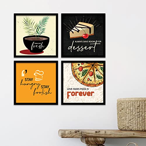Image of kotart Kitchen Quotes Funny Motivational Wall Paintings - Framed Wall Posters with Frame - Framed Painting /Hangings (10 x 10 inch) Set of 4 Design 31 (Art 6, Small)