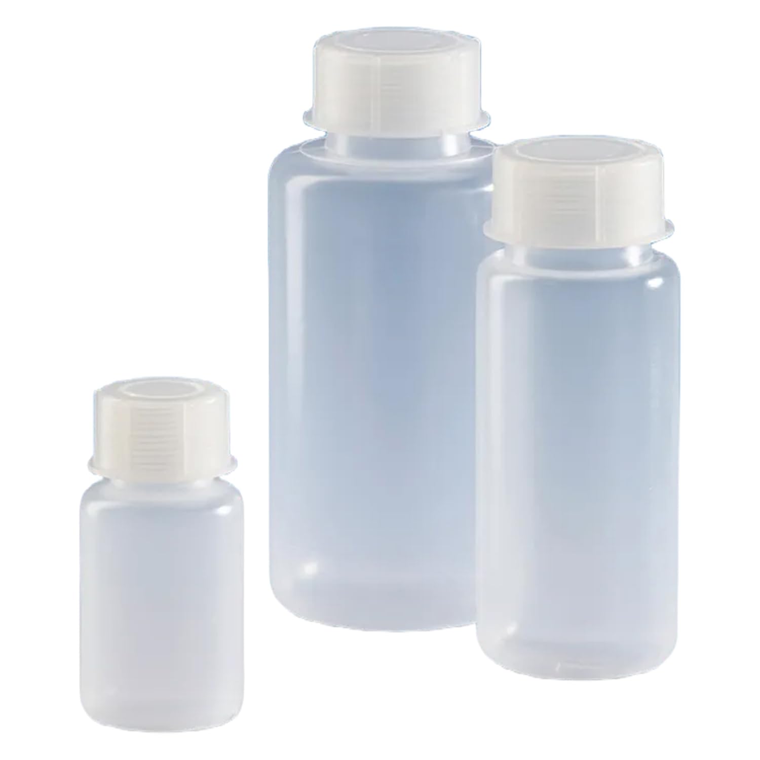 Vitlab Bottiglia a collo largo in polipropilene con tappo a vite, trasparente, filettatura GL 45, capacità 500 ml, diametro 76 mm, altezza 166 mm, 12 pezzi