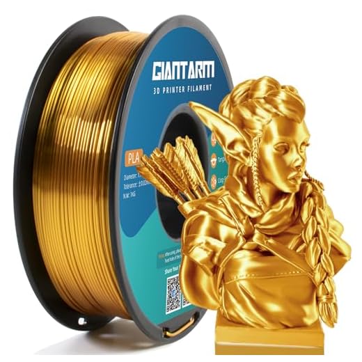 ⚡ GIANTARM 3D Printer Filament, Silk Gold Pla Filament, 1Kg(2.2lbs) Spool, 1.75mm Dimension Accuracy +/- 0.03mm, 3D Printing Filament