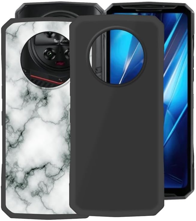 for Doogee DK10 Case, 2 Pieces Shockproof Soft TPU Bumper Shell, 360° Drop Protection Shell Ultra-Thin Soft Silicone Cover for Doogee DK10 (6.67") - Marble