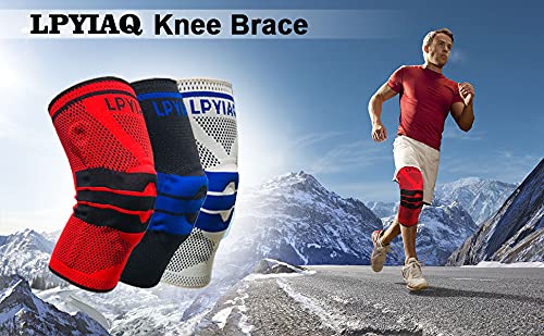 Miniatura 7 de Rodillera de compresión con resorte lateral y rodillera de silicona, estabilizador de rótula para artritis, correr, baloncesto, gimnasio