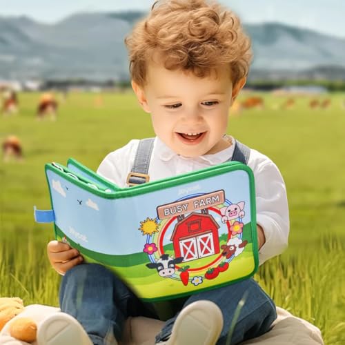 Image of PATPAT Farm Toddler Busy Board, Montessori Toys for Boys Girls 1 2 3 4 Year Old, Educational Quiet Activity Book with Knowledge with Life Skills, Toddlers Travel Toys for Airplane Car