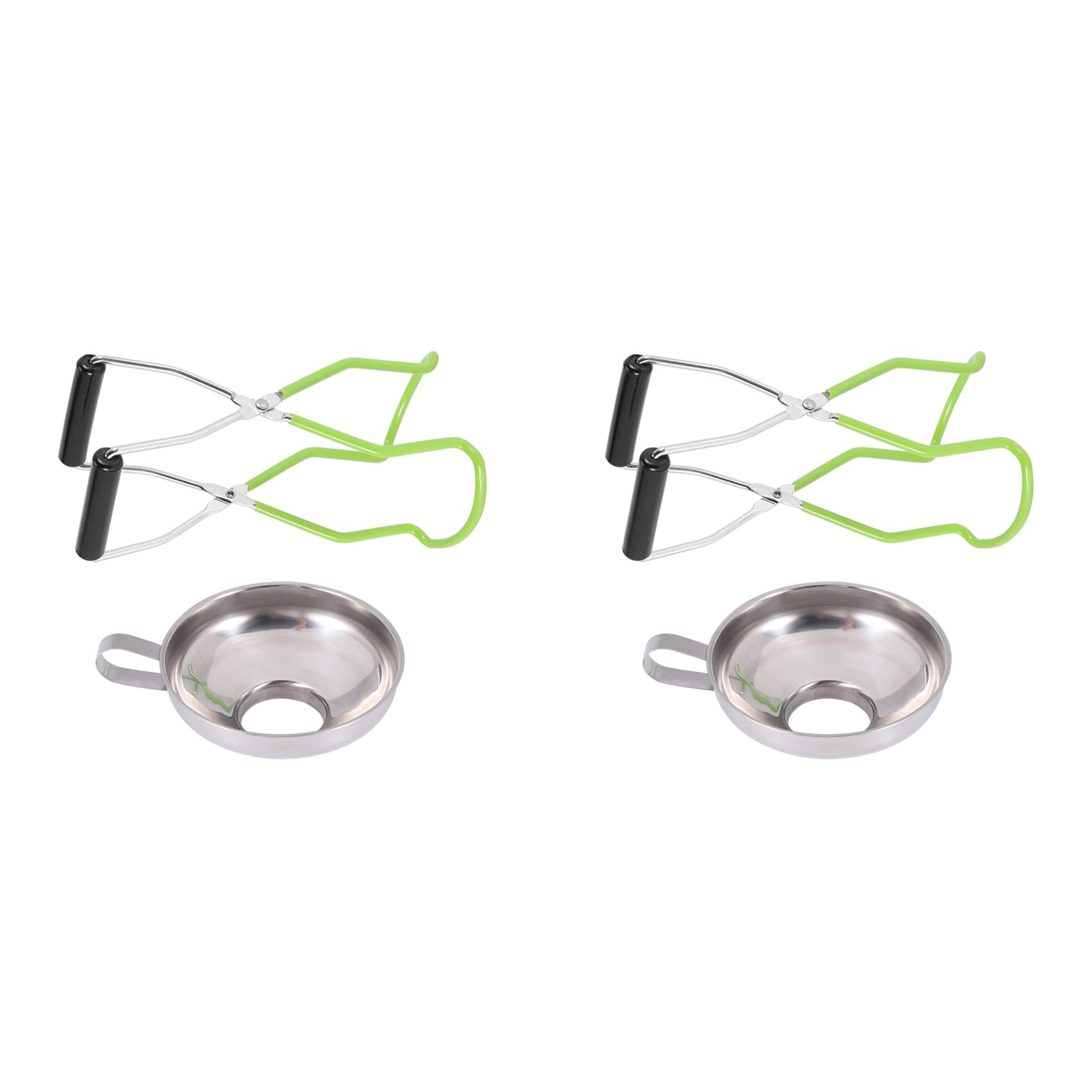 Hndhbfgrt 2 Pieces Stainless Steel Canning Jar Lifter Tongs and Canning Funnel for Wide-Mouth and Regular Jars, Easy to Clean