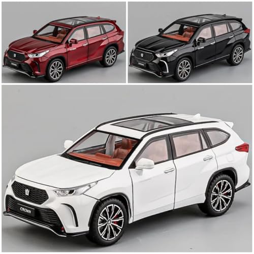 Image of Crown Kluger SUV Model Car with Box, Zinc Alloy Pull Back Toy car with Sound and Light for Kids Boy Girl Gift [Colors as Per Stock] (Crown Kluger SUV)