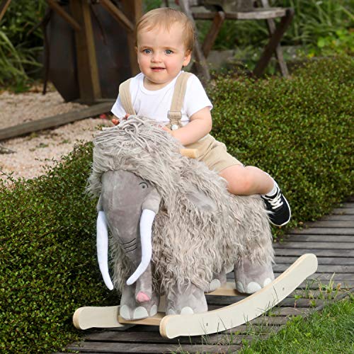 Labebe - Plush Rocking Horse, Mammoth Rocker, Stuffed Rocker Toy For Child 1-3 Year Old, Kid Ride On Toy Wooden, Rocking Animal For Infant/Toddler Girl&Boy, Nursery Birthday Gift #TOP7