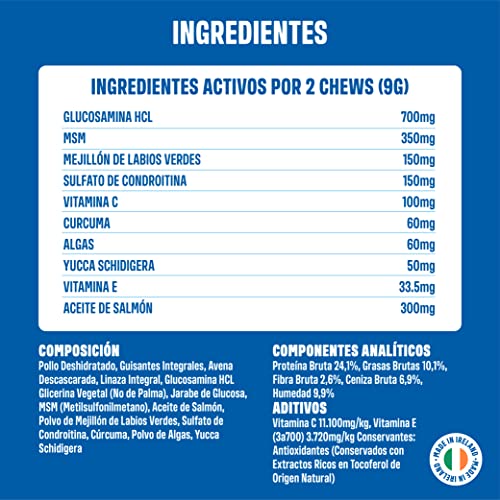 Miniatura 5 de Ivvi - Hip And Joint - Articulaciones, Antiartrosis - Complemento Alimenticio Para Perros, Altamente Concentrado - Msm, Mejillón De Labio Verde, Glucosamina - 60 Golosinas De Pollo, 270g