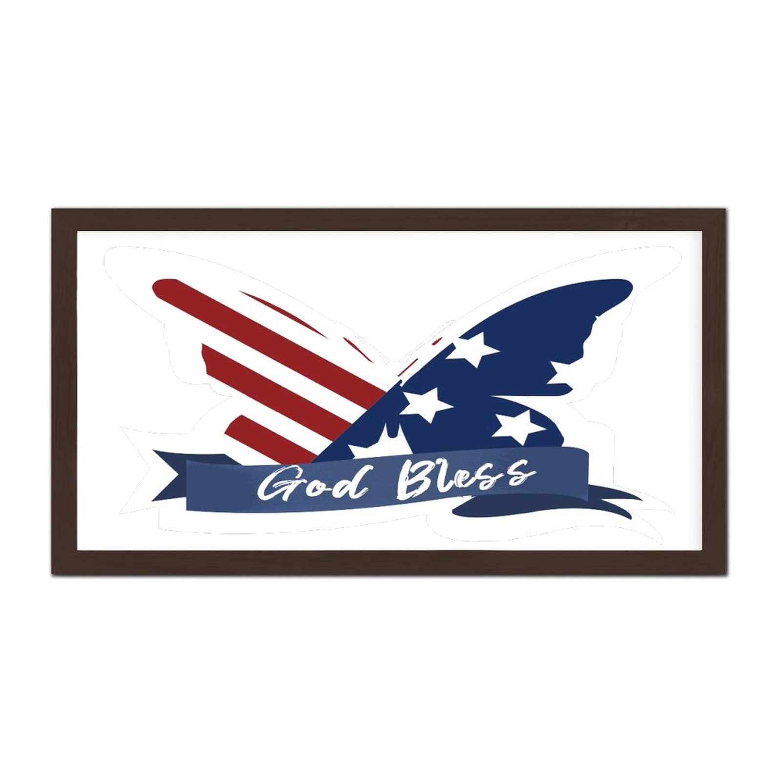 Cadre rustique 4th of July de qualité artisanale en bois bleu marine