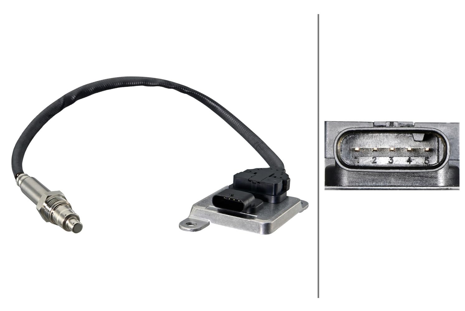 HELLA 6PN 358 307-061 NOx-Sensor, NOx-Katalysator - 5-polig - Kabel: 390mm - Steuergerät-Software muss angelernt-upgedatet werden