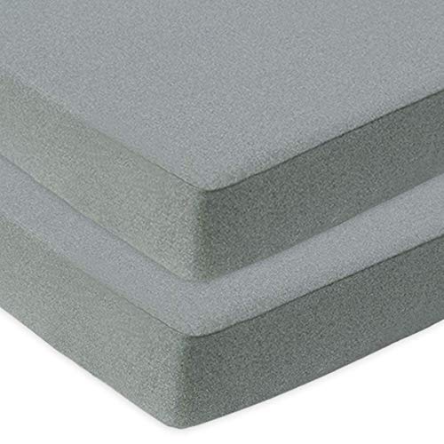Image of BlueSnail Waterproof Fitted Pack N Play Playard Sheet- Fits All Baby Portable Mini Cribs, Play Yards and Foldable Mattresses (2 Pack, Heather Gray)