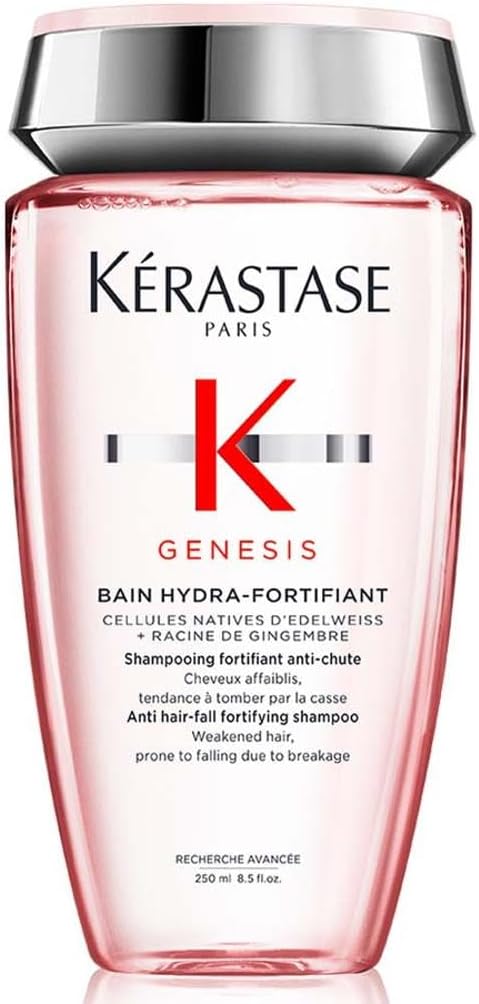 Kérastase Genesis Bain Hydra-Fortifiant, Anti-Hair Fall Nourishing & Fortifying Shampoo, For Weakened Hair, With Ginger Root & Edelweiss Flower