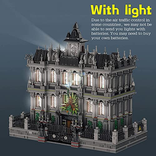 Arkham Asylum Modellbausatz, 4-stöckiges groß Modular Gebäude mit LED Beleuchtungsset, 7500 Teile Klemmbausteine Set… – Bild 4