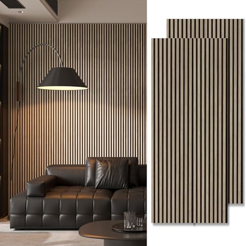 Art3d Paneles Acústicos de Madera Tono Warm Sand para Pared y Techo – Juego de 2, 94" x 24" miniatura 2