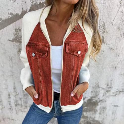 Veste en denim patchwork pour femmes solution mode automne confortable