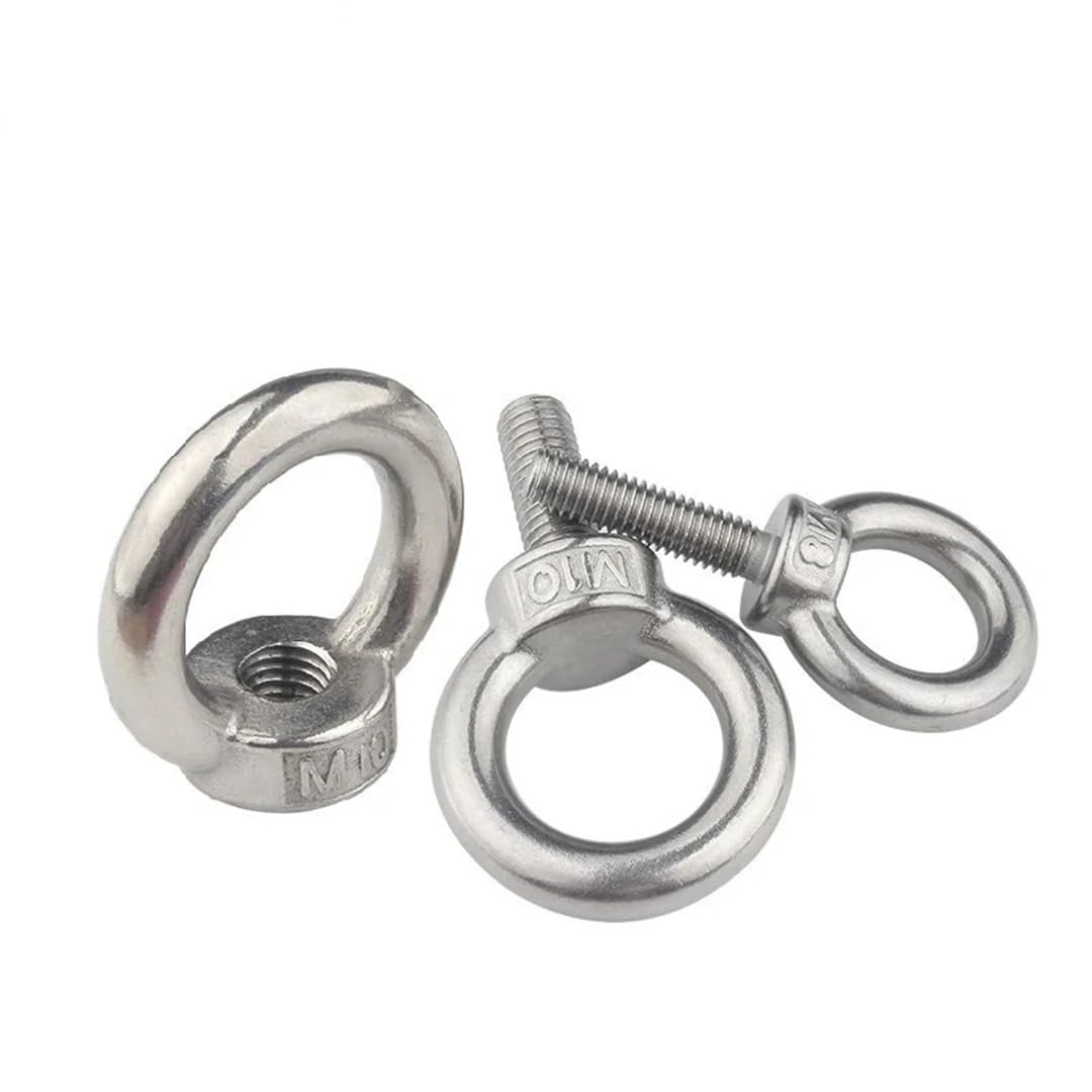 Lifting Eye Nuts/Screw Ring Eyebolt Ring Hooking Nut Screws M3 M4 M5 M6 M8 M10 M12 304 Stainless Steel LiftingEyeNuts M12(1pc)