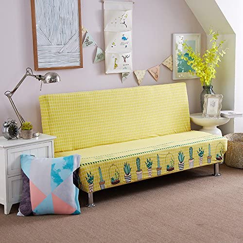 GlobalNiche® B6013, 150Cm to 185Cm: Size Armless Sofa Bed Cover Folding Seat Slipcover Modern Stretch Covers Cheap Couch Protector Elastic FUT