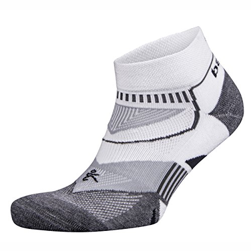 Balega Enduro V-Tech Low Cut Socks For Men and Women (1 Pair) (2017 Model), White/Grey Heather, Small