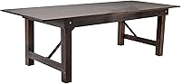 Vista 12 de Flash Furniture HERCULES - Mesa de granja plegable rectangular de pino macizo rústico antiguo de 8' x 40", color natural claro
