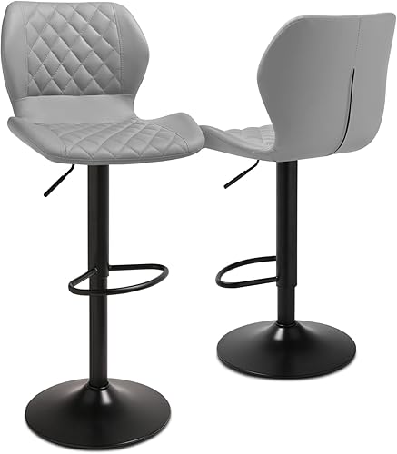 Magshion Juego de 2 taburetes de bar ajustables, taburetes de bar giratorios con respaldo para salas de entretenimiento, cafeterías y sillas
