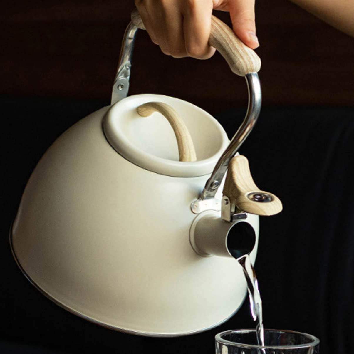Bollitore con ronzio Bollitore da tè con fischio per fornelli Bollitore da piano cottura Teteras para Hervir Teiera smaltata Bollitore da tè giapponese Bollitore per l'acqua Foglie sfuse in acciaio