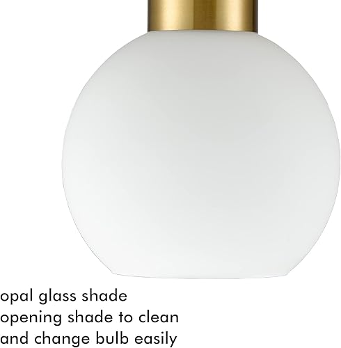 Miniatura 2 de Moderno aplique de pared de baño dorado con globo de cristal de ópalo para baño y dormitorio, juego de 2