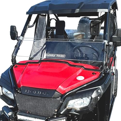 Image of Half Windshield for the Honda Pioneer 500 | Scratch Resistant | Easy On and Off | Premium Lexan MR10 w / Hard Coat | Proudly Made in America!