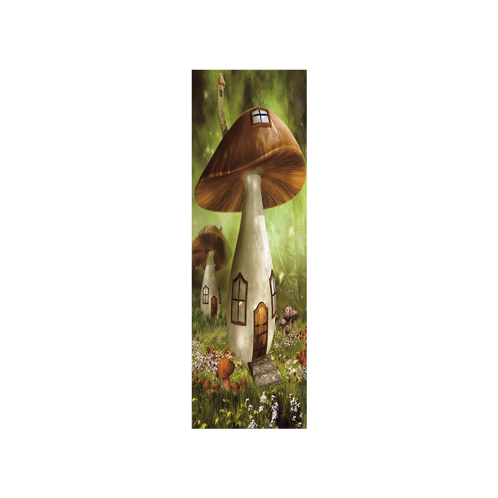 Fridge Stickers to Cover Full Doors 3D Mushroom House Self Adhesive Refrigerator Door Sticker Professional Vinyl Wallpaper 100X180Cm