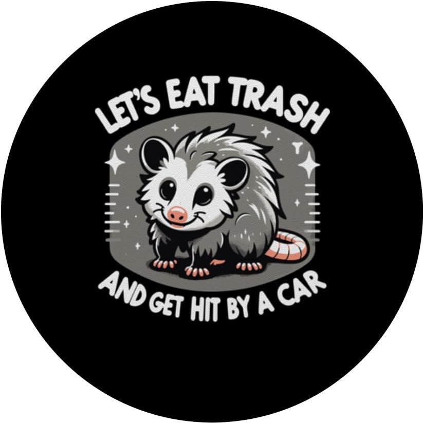 Opossum Eat Trash And Get Hit By A Car Possum PopSockets Adhesive PopGrip - Image 3