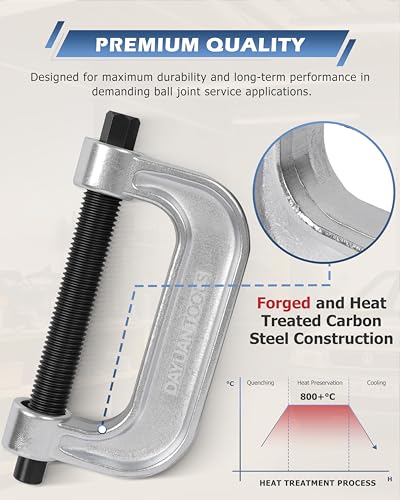 DAYUAN 10 TLG 4 in 1 Kugelgelenk Abzieher Set mit C-Bügel, 10tlg Traggelenk Abzieher für Autos, SUVs und LKW, Universelles Querlenker Werkzeug für Radnaben und Kreuzgelenke