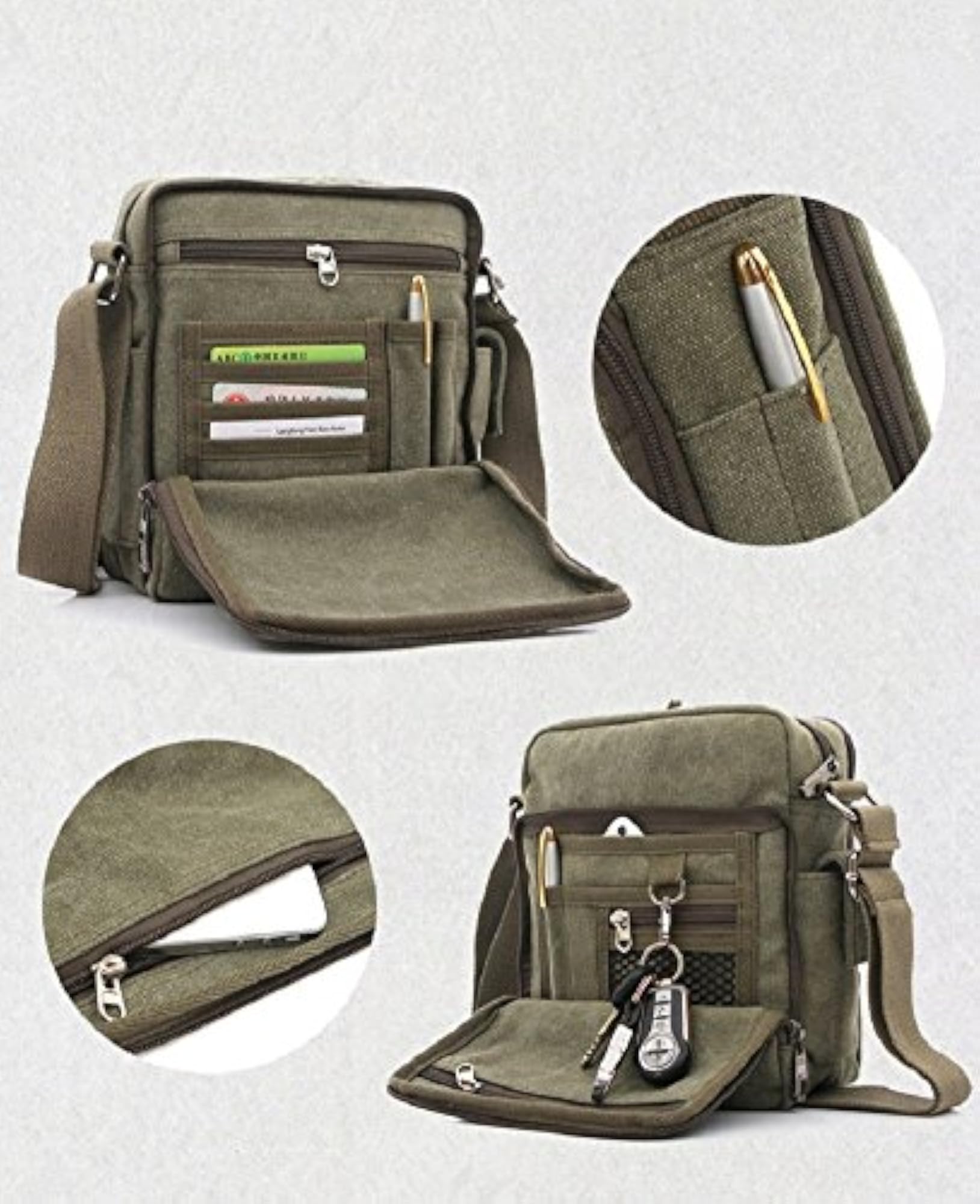 Mens Messenger Bag Canvas Shoulder Bag