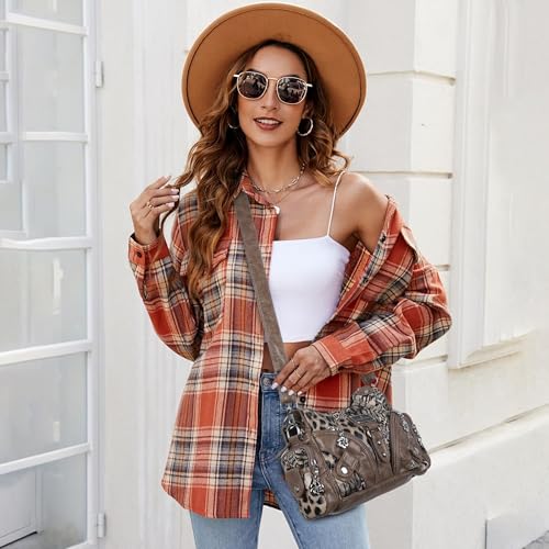 Image of Angel Kiss Purses for Women Small Hobo Shoulder Bags Vagen Leather Multi-Pocket Tote Bag with Zipper