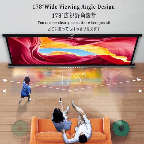 Pantalla de proyección portátil para mesa con bolsa de transporte, pantalla móvil desplegable HD, pantalla ligera e inarrugable, pantalla autoportante para cine en casa y jardín (16:9, 30 pulgadas) miniatura 4