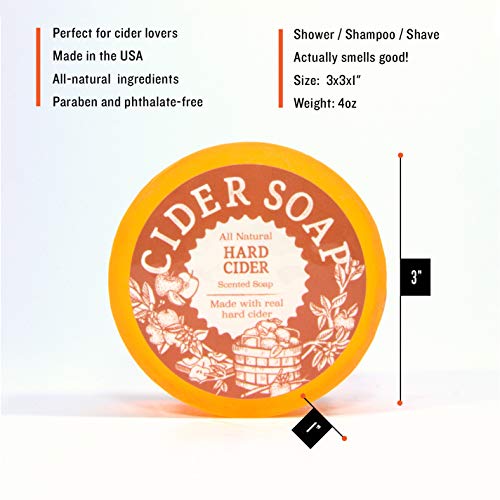 Swag Brewery Cider Soap (Hard Cider) - All Natural + Made in USA - Actually Smells Good! Great For Beer Lovers