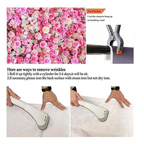 Xll 3D Pink Rose Flower Theme Photo Background Wedding Bridal Newborn Shower Birthday Party Photography Backdrops Banner Decor Supplies Anniversary Ceremony Couple Studio Props 5X3Ft Vinyl #TOP3