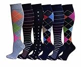 6 Pairs Women Graduated Compression Socks (Assorted Colorful)