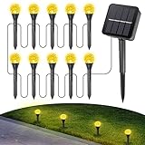 ガーデンライト 屋外 ソーラーライト　地中ストリングライト　イルミネーションライト　 RGB雰囲気ライト　防水 8モード キャンプ用 ガーランドライト ガーデン/芝生/駐車場/歩道/玄関先/店の飾り/クリスマス/ハロウィン/パーティー/バレンタインデー/新年/祝日/結婚式/学園祭屋外/室外/室内/庭対応 ソーラーパネル 飾りライト (10球ー電球色　埋込式)