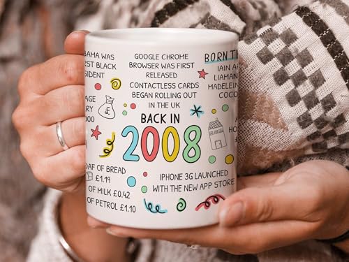 Back in 2008 Mug, 18th Birthday Mug, Milestone Birthday Gift, Anniversary Keepsake, 18th Birthday Gift - Image 3