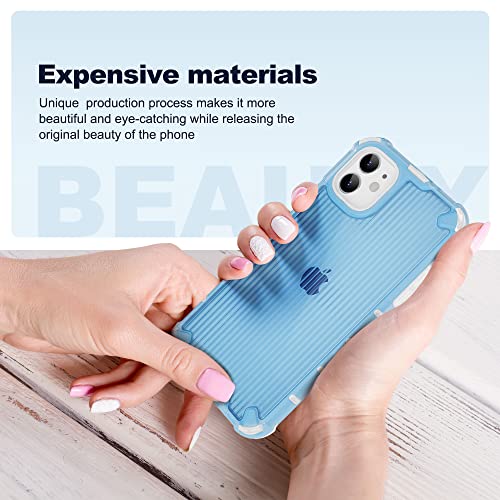Ulak Compatible With Iphone 11 Case, Hybrid Transparent Striped Design Shockproof Protective Phone Case For Women Girls, Anti-Scratch Slim Bumper Back Cover For Iphone 11 6.1 Inch, Blue #TOP5
