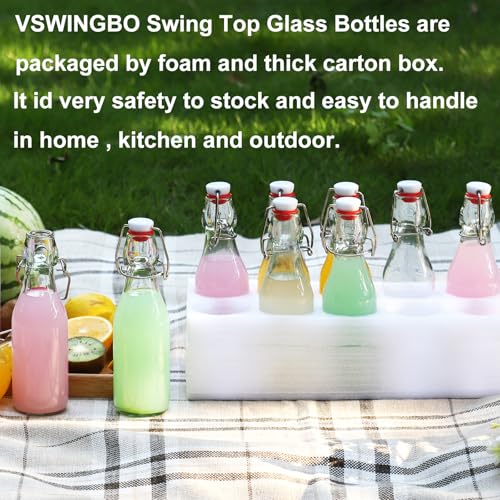 6 Pack 8.5oz Flip Top Glass Bottles,8.5oz swing top glass bottles with airtight lids for Home Brewing,2nd Fermentation,Kombucha,Kefir,Vanilla Extract,Juice,Tea,Beverages,Soda,Oils,Vinegar,Limoncello - Thumbnail 7