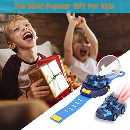 Aytop Mini Watch Remote Control Car Toys, USB Charging Cartoon RC Small Car Electric Wrist Racing Car Children Interactive Game Toys Cartoon RC Small Car Gift for Boys and Girls (blue)