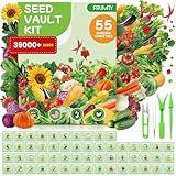 55 Vegetable Seeds Variety Pack - 39,000+ Heirloom Seeds for Planting Vegetables and Fruits, Non-GMO Garden Seeds for Outdoor Planting Gift for Mother, Women, Mom, Friend (55 PCS Vegetable Seeds)