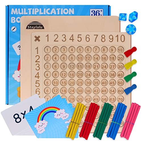 Montessori Multiplikationsplatte Mathe | Hölzernes Montessori für mathematische Manipulationen | Zahlenreihenkarten 1-100 Zähltablett | Mathe Sonderpädagogen Cover