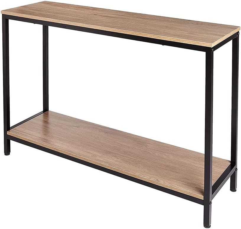 Console Table 47", 2-Tier Thin Entryway Table, Behind Couch Tables with Shelves, Console Tables for Entryway, Living Room, Foyer, Hallway, Office, Rustic Light oak