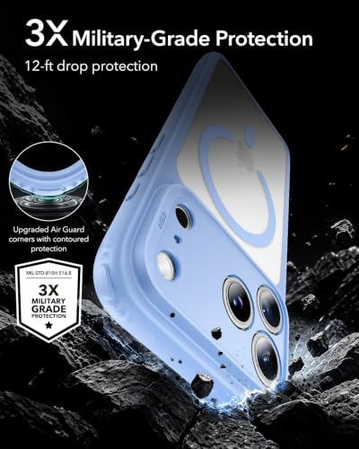 Image of ESR for iPhone 17 Pro Case, Camera Control Cover, Compatible with MagSafe Accessories, TPU, Military-Grade Drop Protection, Shock-Absorbing Air Guard Corners, Hybrid Series, Light Blue