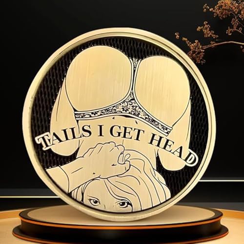 funny heads and tails challenge coin  double-sided lucky token  heads i get tail tails i get head  humor gift for couples collectors birthdays and special occasions