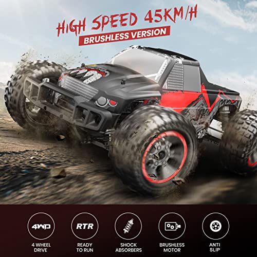 HXBER Car 1/10 2.4GHz High Speed 45km/h All Terrain Off Road Trucks 4WD Brushless Motor Vehicle Racing Climbing Car Gifts for Adults - Thumbnail 2