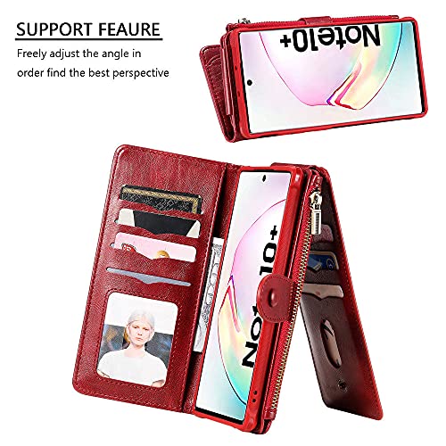 Housse portefeuille Samsung S9 rouge avec fermeture éclair et aimant