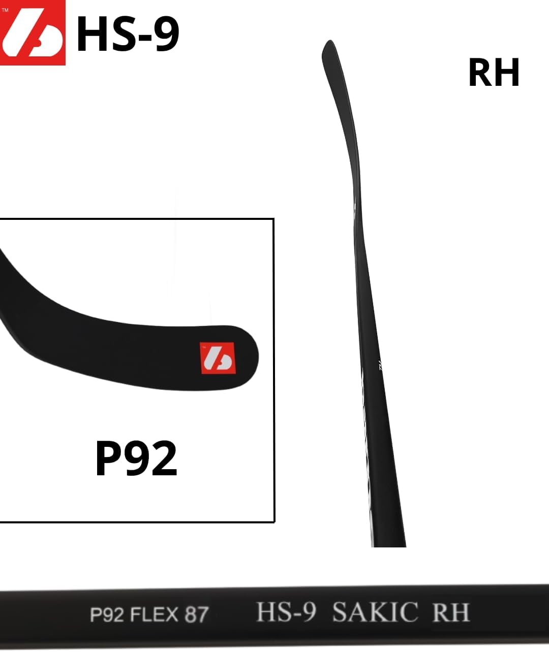 Barnett HS-9 P92 87 RH High Module Carbon Hockey Stick