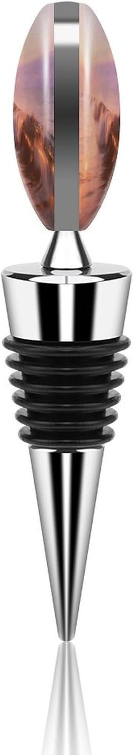Sea Waves Wine Stoppers Personalized Leak Proof Vacuum Bottle Stoppers Metal Bottle Sealer Reusable Seal Stopper Wine Saver for Keep Fresh Wines Lovers
