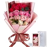 女性 プレゼント グラデーション ソープフラワー バラ18本 手作りロマンチックブーケ 枯れない造花 花粉なし 結婚記念日 母の日 父の日 敬老の日 彼女 先生 感謝 お礼 父親 母親 誕生日 敬老の日 贈り物 卒業式 結婚祝い 退職祝い 発表会 開店祝い 退院祝い インテリア バラ花束
